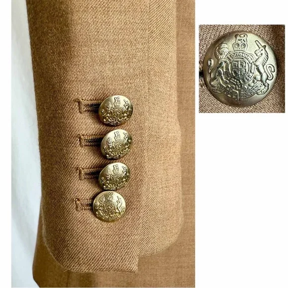 J. Crew Factory Women Sz 6 Camel Wool Blend Schoolboy Blazer Tailored Jacket EUC - Picture 8 of 11